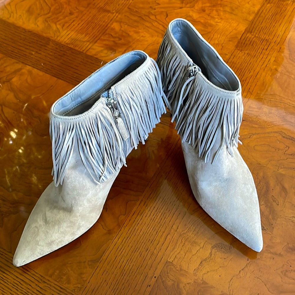 Sam Edelmam Zip Up Gray Pointed Toe Booties. - image 1